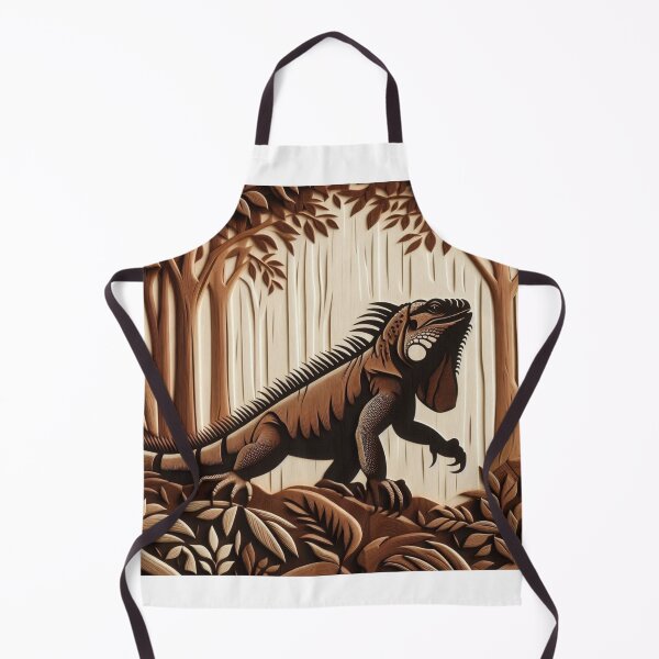 Item preview, Exquisite Wooden Iguana Carving Amidst Foliage Artistry designed and sold by Aqmean.