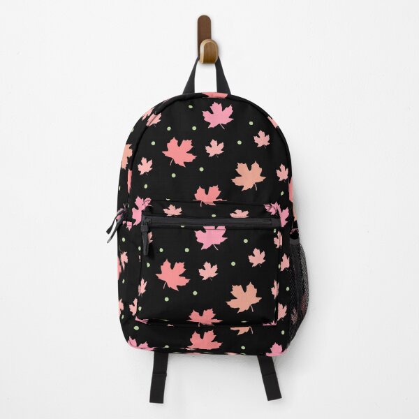 Item preview, Colorful maple leaves. Shades of orange and pastel pink on dark background. designed and sold by My-fake-places.