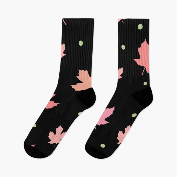 Item preview, Colorful maple leaves. Shades of orange and pastel pink on dark background. designed and sold by My-fake-places.