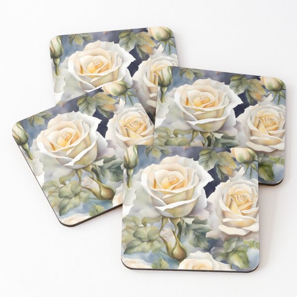 Item preview, White Roses and Rosebuds designed and sold by CalmnessbyChoice.