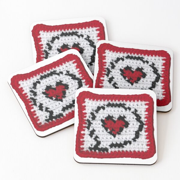 Item preview, Crochet heart pixel art designed and sold by honeyehshu.