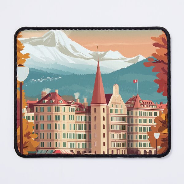 Item preview, Vintage Geneva Cityscape Art Print | Retro Swiss Travel Poster | Lake Geneva Wall Decor | Switzerland Souvenir Artwork | Mid-Century Modern Design designed and sold by nomiraclehere.