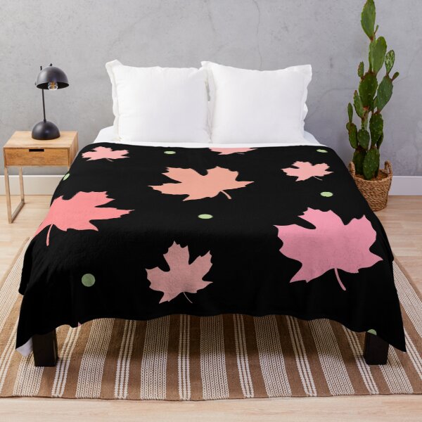 Item preview, Colorful maple leaves. Shades of orange and pastel pink on dark background. designed and sold by My-fake-places.