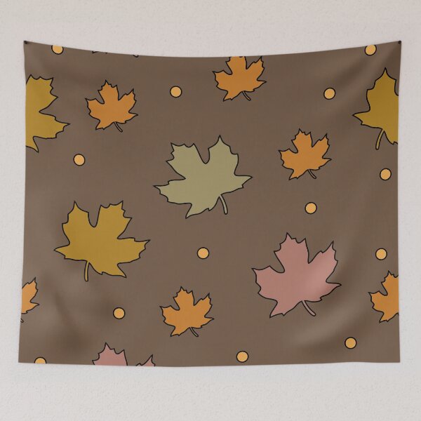 Item preview, Colorful maple leaves. Shades of orange and brown on dark background. designed and sold by My-fake-places.
