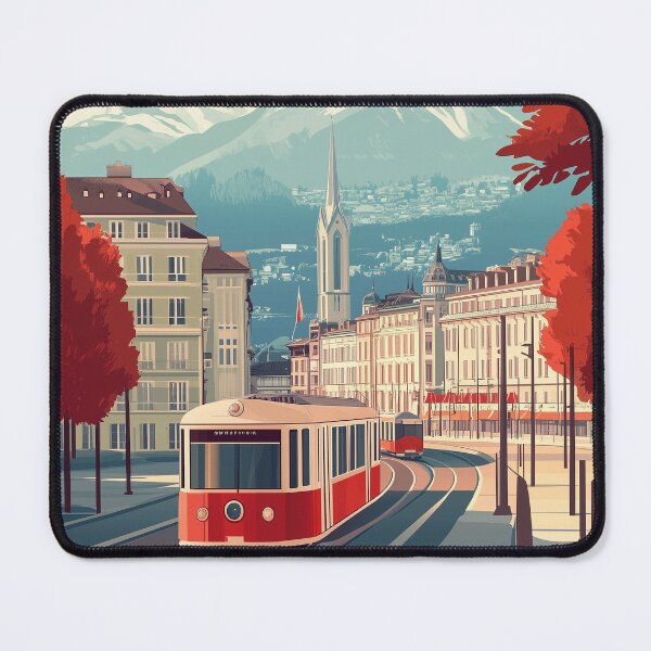 Item preview, Vintage Geneva Cityscape Art Print | Retro Swiss Travel Poster | Lake Geneva Wall Decor | Switzerland Souvenir Artwork | Mid-Century Modern Design designed and sold by nomiraclehere.