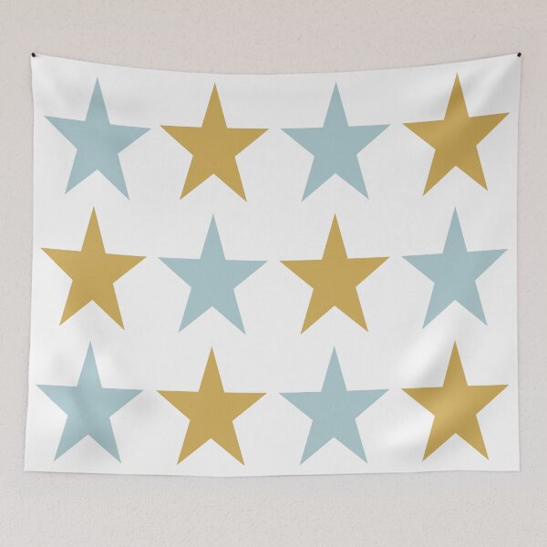 Item preview, Large DUCK EGG BLUE, GOLD and WHITE STARS  designed and sold by RachelMacht.