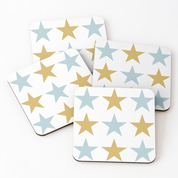 Item preview, Large DUCK EGG BLUE, GOLD and WHITE STARS  designed and sold by RachelMacht.