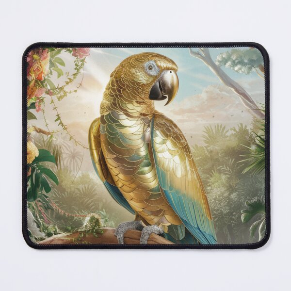 Item preview, Gold Metallic Parrot in Tropical Jungle designed and sold by whitecat23.