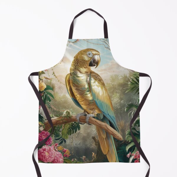 Item preview, Gold Metallic Parrot in Tropical Jungle designed and sold by whitecat23.