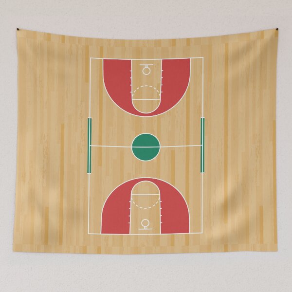 Item preview, Basketball court floor with line pattern on wood background designed and sold by StudioLiteDaLu.