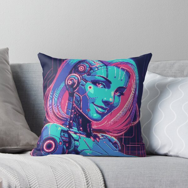 Item preview, Pixel Art Neon Cyber Girl Portrait #09 designed and sold by captainglondo.
