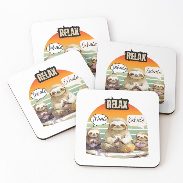 Item preview, Yoga Sloth Meditating Relax Inhale Exhale designed and sold by FreeStyleTrend.