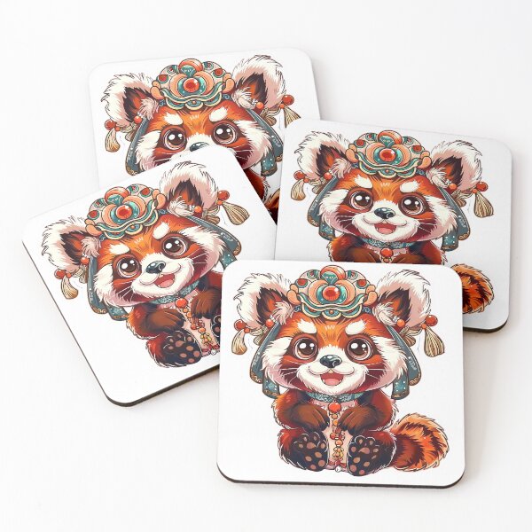 Item preview, Red Panda Lion Dancer. Chinese festival designed and sold by Anastasiia Yurevych.