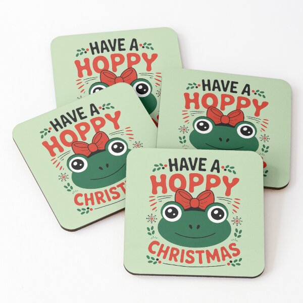 Item preview, Have a hoppy Christmas - funny cute girly frog lovers gift happy vintage retro green designed and sold by Fantasy Cache.
