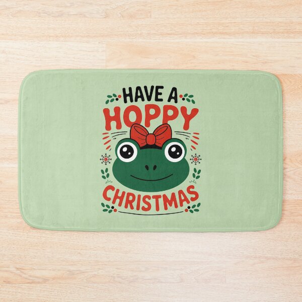 Item preview, Have a hoppy Christmas - funny cute girly frog lovers gift happy vintage retro green designed and sold by Fantasy Cache.