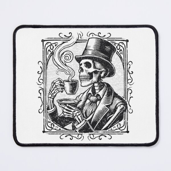 Item preview, Halloween Vintage Skeleton Drinking Coffee designed and sold by wolfkin-design.