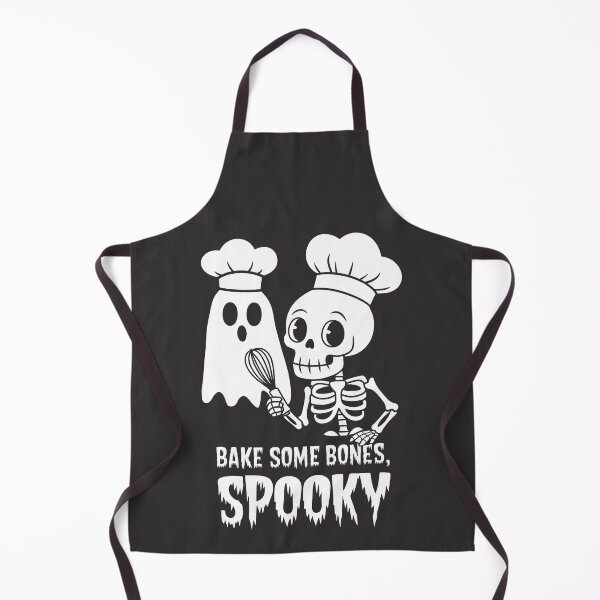 Item preview, Skeleton Chef Halloween T-Shirt | "Bake Some Bones, Spooky" Graphic in Black and White designed and sold by Artophilists.