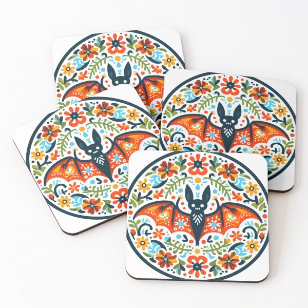 Item preview, Scandinavian folk art Bat by heidiannemorris designed and sold by FOLK ART FUSION by heidiannemorris.