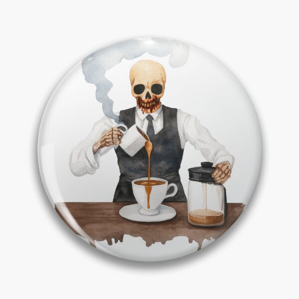 Item preview, Skeleton Barista Brewing Halloween Coffee designed and sold by WPCreator.