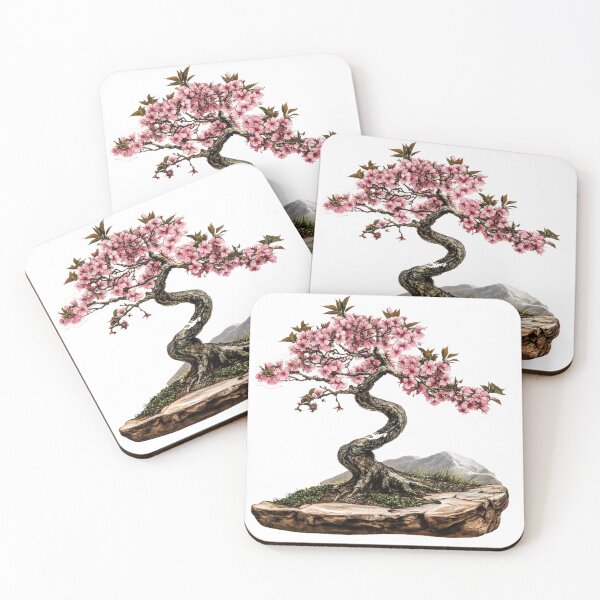 Item preview, Bonsai lover pretty cherry tree sticker style designed and sold by SmileshareShop.