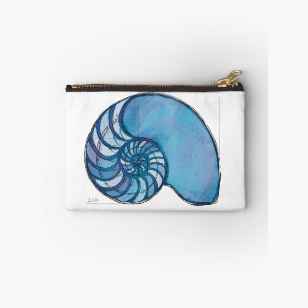 Item preview, Fibonacci sobre una concha de nautilus (azul pastel) designed and sold by funmaths.
