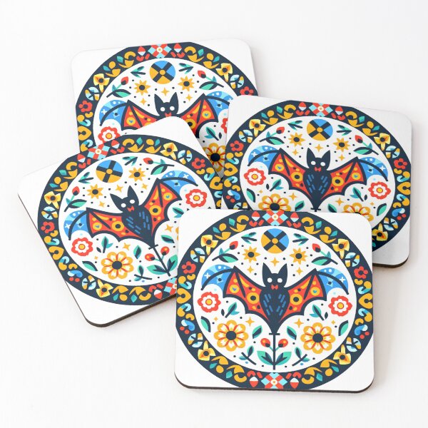 Item preview, Scandinavian folk art Bat by heidiannemorris designed and sold by FOLK ART FUSION by heidiannemorris.