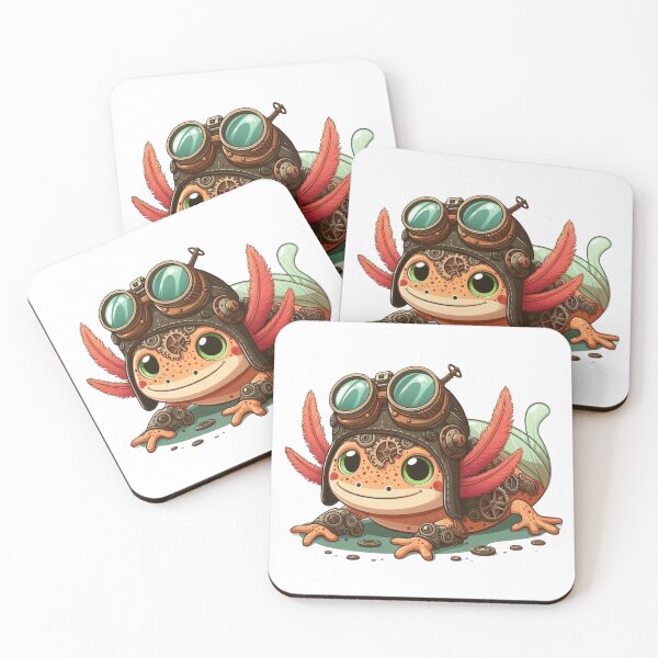 Item preview, CUTE AXALOTL STEAMPUNK designed and sold by cami gallo.