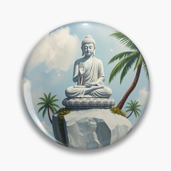 Item preview, The Buddha on a white marble rock designed and sold by MartialArtisan.