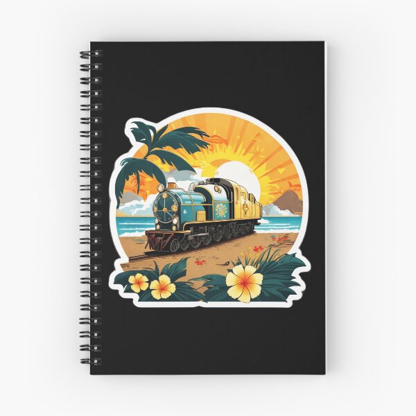 Item preview, Locomotive on a Beach at Sunset Surrounded by Hawaiian Orchids designed and sold by NautiChic.