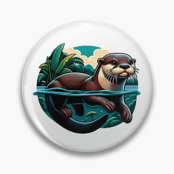 Item preview, Giant Otter Swimming in Amazon River: Discover the Grace and Strength of This Rare River Predator designed and sold by KreaDesignOne.