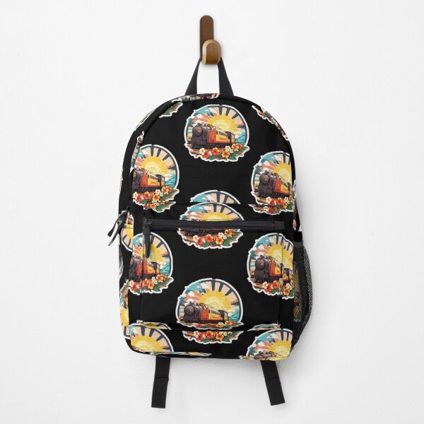 Item preview, Steam Locomotive on a Beach at Sunset Surrounded by Hawaiian Orchids designed and sold by NautiChic.