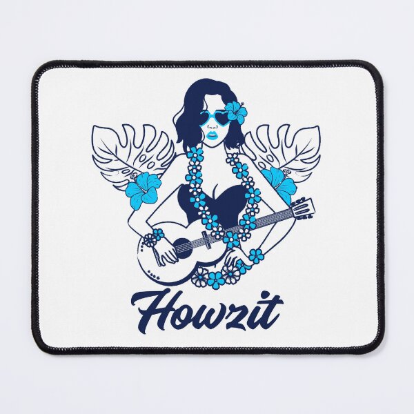 Item preview, HowZit! Woman Posing with sunglasses and guitar Hawaiian Inspired designed and sold by GuesthozGraphix.