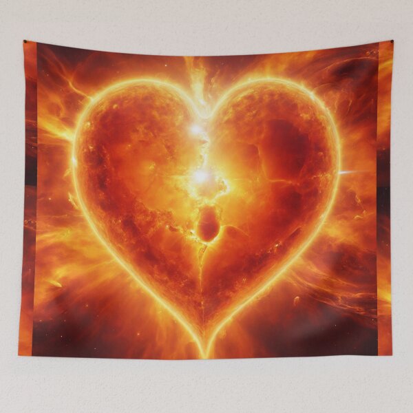 Item preview, A fiery orange and yellow toned heart designed and sold by Sadia  Jannat.
