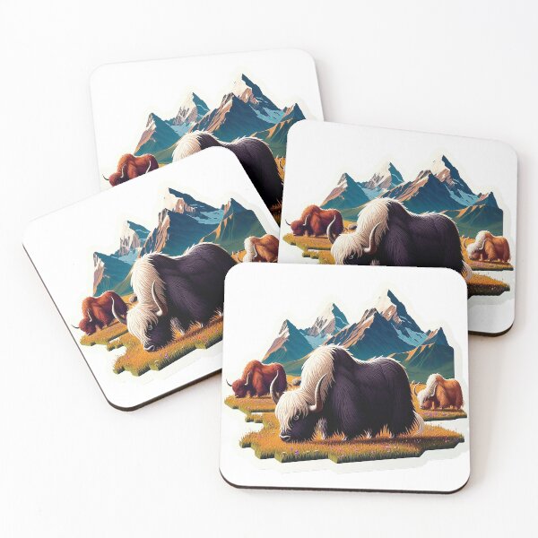 Item preview, Tibetan Yak Grazing in Serene Mountain Meadow: Experience the Majestic Calm of Himalayan Wildlife designed and sold by KreaDesignOne.