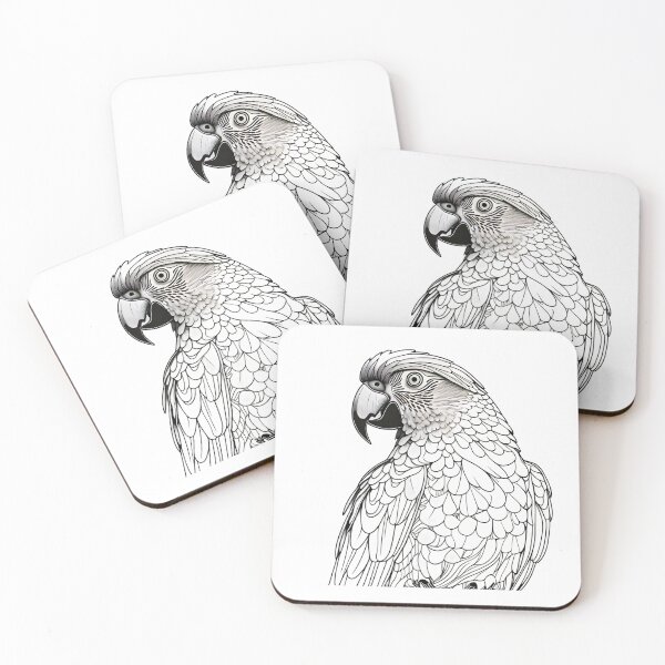 Item preview,  Abstract parrot drawing black and white designed and sold by Roy Store.