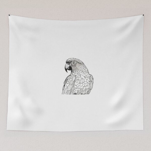 Item preview,  Abstract parrot drawing black and white designed and sold by Roy Store.