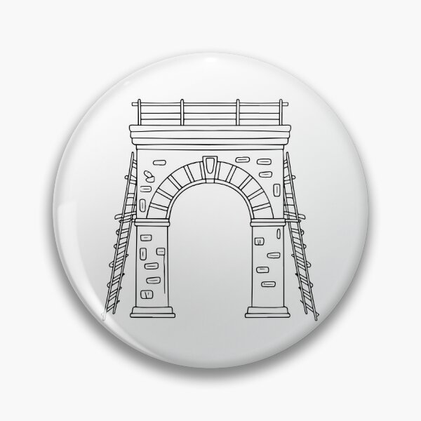 Item preview, Doodle of a stone arch with keystone and scaffolding designed and sold by rasagamastore.
