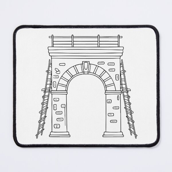 Item preview, Doodle of a stone arch with keystone and scaffolding designed and sold by rasagamastore.