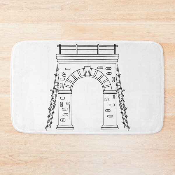 Item preview, Doodle of a stone arch with keystone and scaffolding designed and sold by rasagamastore.