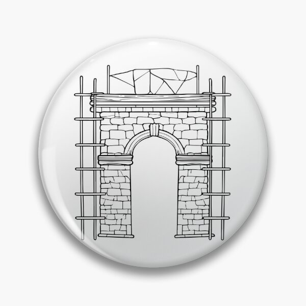 Item preview, Doodle of a stone arch with keystone and scaffolding designed and sold by rasagamastore.