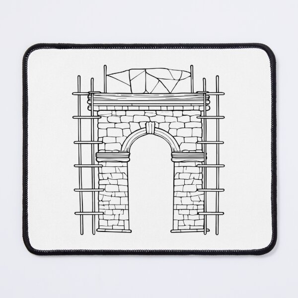Item preview, Doodle of a stone arch with keystone and scaffolding designed and sold by rasagamastore.