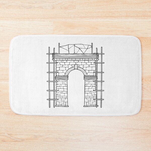 Item preview, Doodle of a stone arch with keystone and scaffolding designed and sold by rasagamastore.