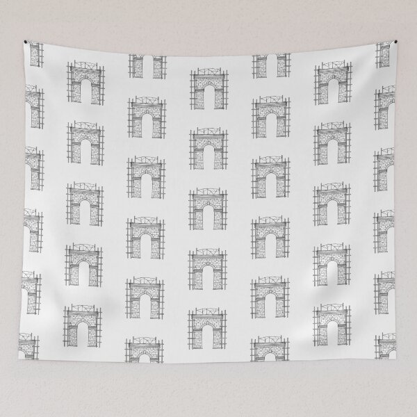 Item preview, Doodle of a stone arch with keystone and scaffolding designed and sold by rasagamastore.