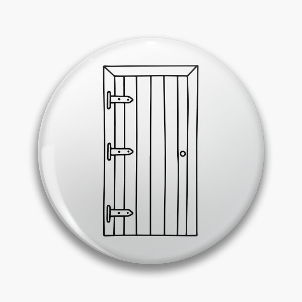 Item preview, Doodle of a wooden door with hinges designed and sold by rasagamastore.