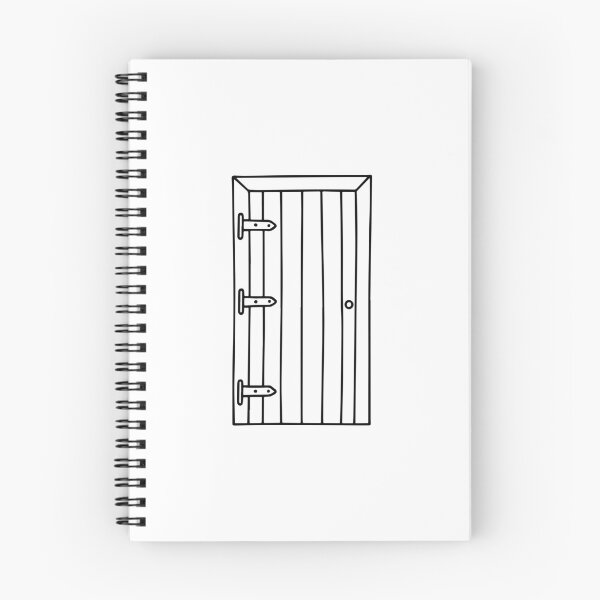 Item preview, Doodle of a wooden door with hinges designed and sold by rasagamastore.