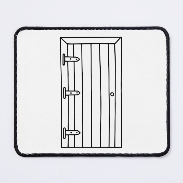 Item preview, Doodle of a wooden door with hinges designed and sold by rasagamastore.