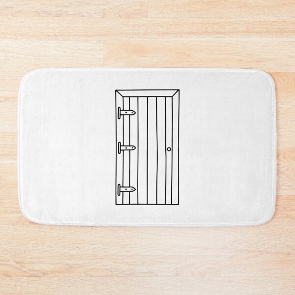 Item preview, Doodle of a wooden door with hinges designed and sold by rasagamastore.