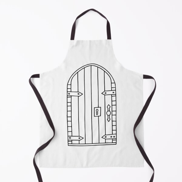 Item preview, Doodle of a wooden castle door with hinges designed and sold by rasagamastore.