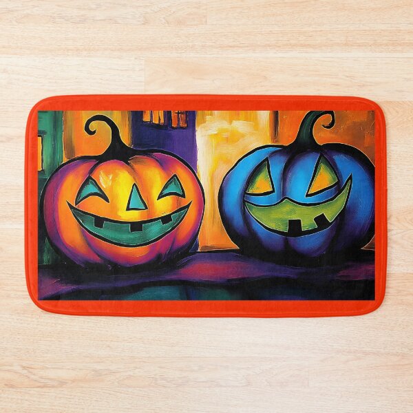 Item preview, Brightly Colored Jack-o'-lantern Art with Friendly Expressions - Festive Halloween Warm Decor Digital Art designed and sold by OlfactoART Studio.