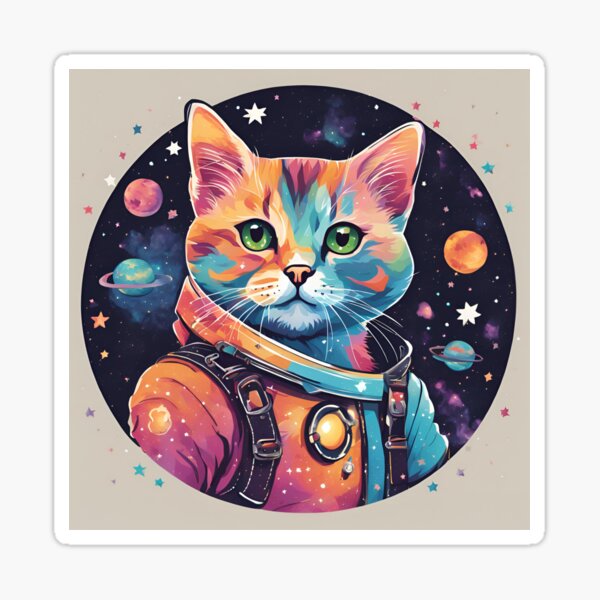 Item preview, Young cute cat with many stars designed and sold by Miro4.